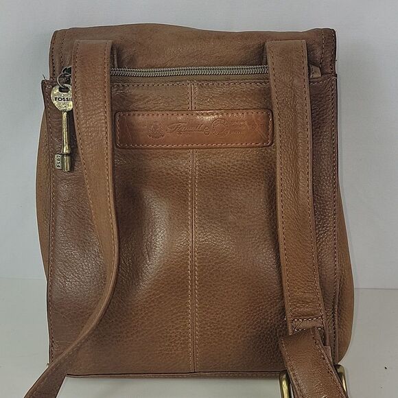 Fossil Messenger Leather Unisex Crossbody Bag - Picture 9 of 15